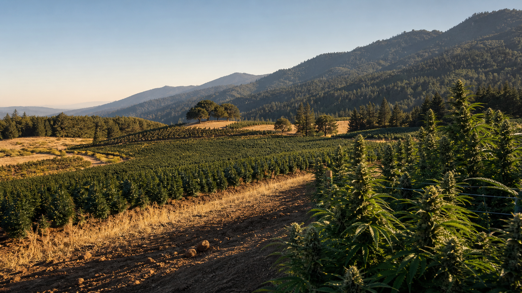 Paisagem da fazenda East Fork Cultivars no Oregon