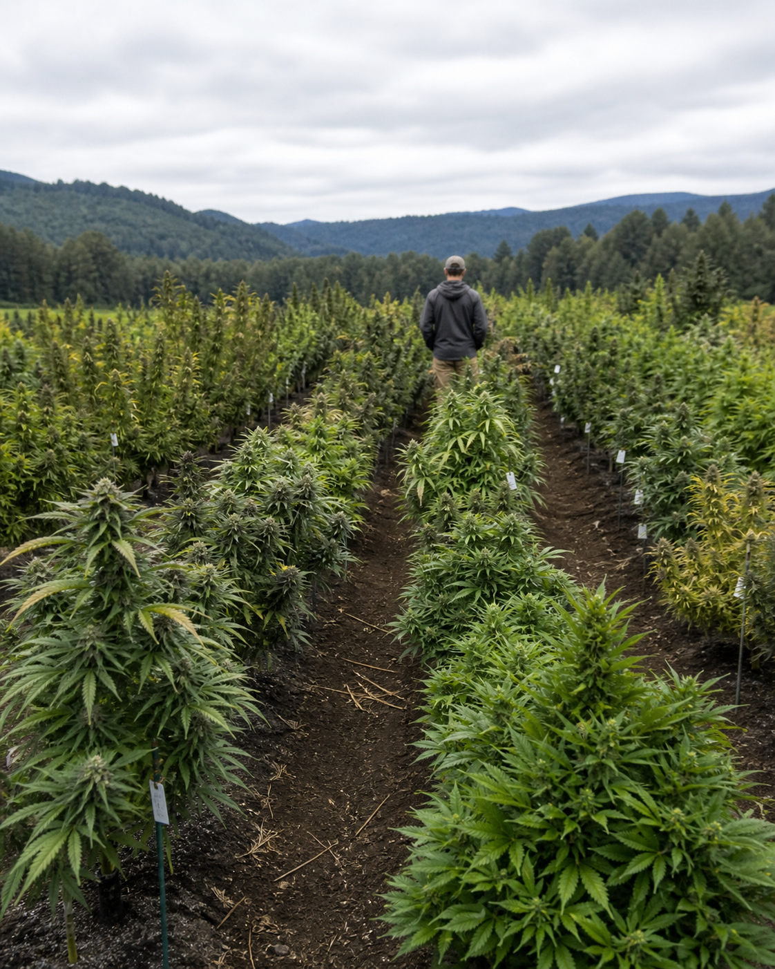 Cultivo de cânhamo rico em CBD na fazenda East Fork